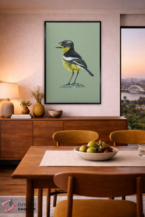 تابلو دکوراتیو دم جنبانک زرد پرتقالی اثر میخائیل ودرنیکوف - D6B