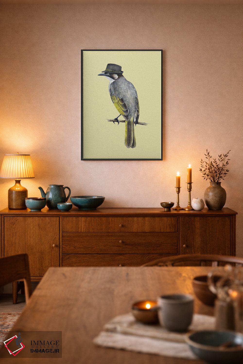 تابلو دکوراتیو بلبل با تنفس سبک اثر میخائیل ودرنیکوف - D6B