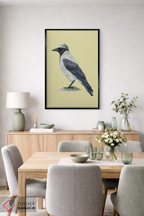 تابلو دکوراتیو کلاغ کاپوش دار ۲ اثر میخائیل ودرنیکوف - D6B