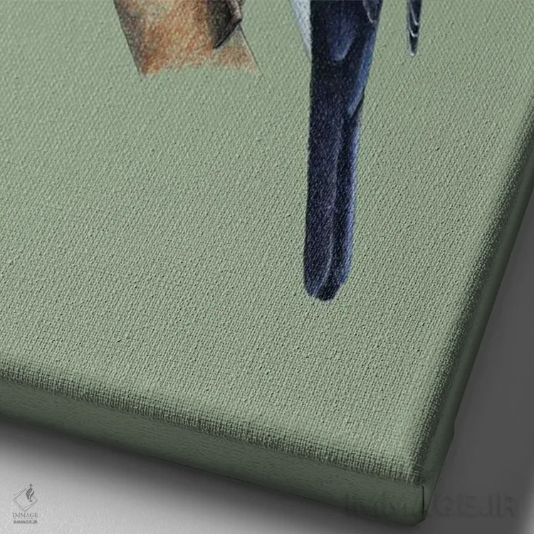 تابلو دکوراتیو کبودعقابی اوراسیایی ۲ اثر میخائیل ودرنیکوف - نمای نزدیک بافت بوم