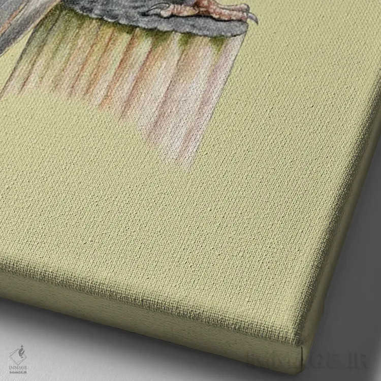 تابلو دکوراتیو گنجشک درختی ۲ اثر میخائیل ودرنیکوف - نمای نزدیک بافت بوم