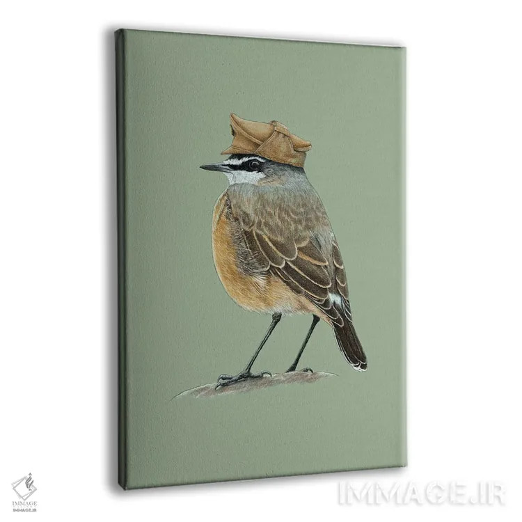 تابلو دکوراتیو "سینه زرشکی گوشتی رنگ" اثر میخائیل ودرنیکوف - نمای پرسپکتیو محصول