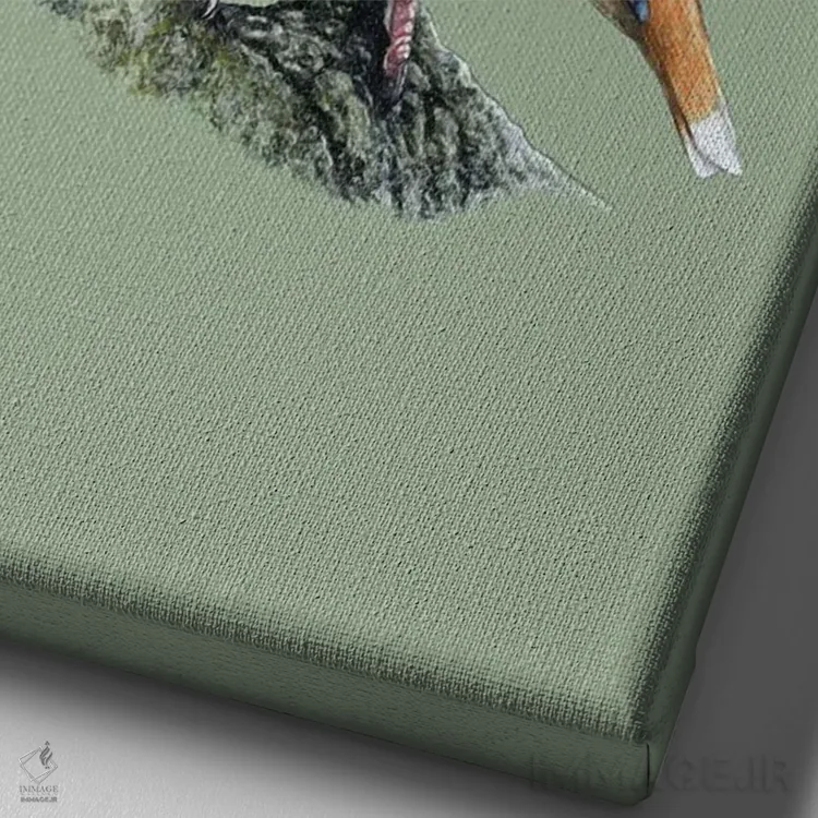 تابلو دکوراتیو کبودعقابی ۲ اثر میخائیل ودرنیکوف - نمای نزدیک بافت بوم