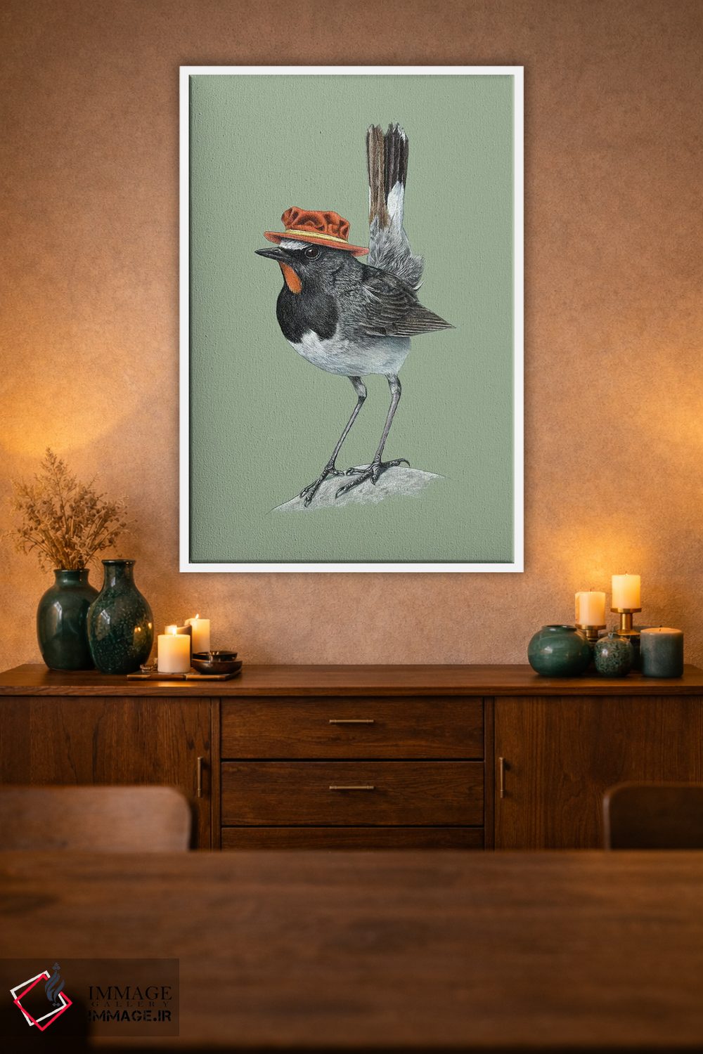 تابلو دکوراتیو گلوقرمز هیمالیایی اثر میخائیل ودرنیکوف - D2W