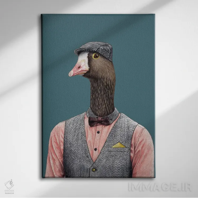 تابلو دکوراتیو "غاز کوچک پیشانی سفید" اثر میخائیل ودرنیکوف - نمای روبهرو روی دیوار