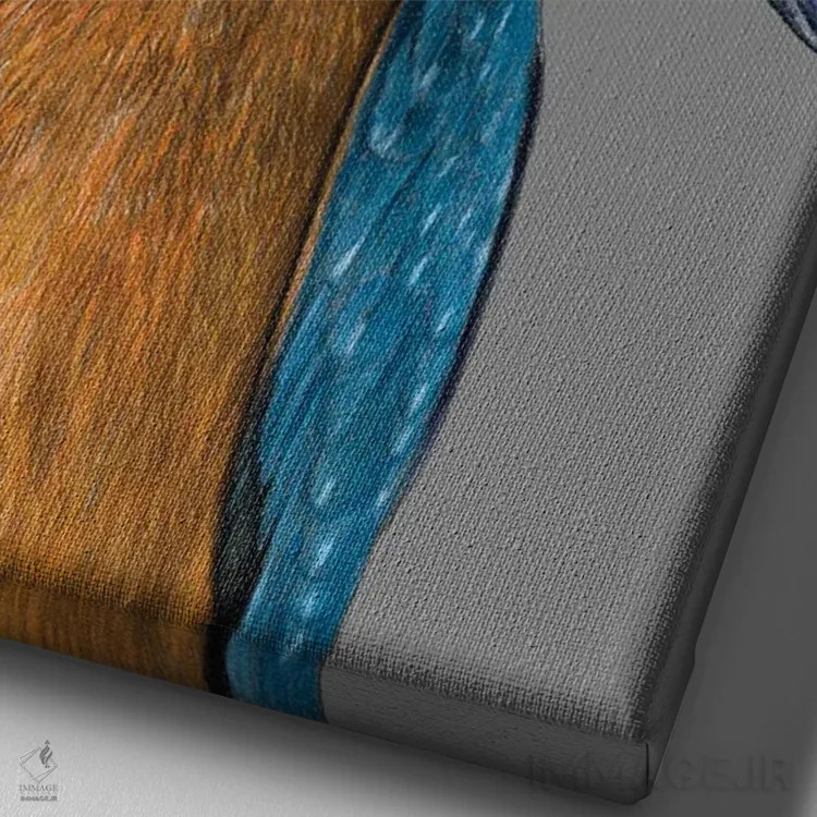 تابلو دکوراتیو "مرغ ماهی خوار معمولی ۲" اثر میخائیل ودرنیکوف - نمای نزدیک بافت بوم