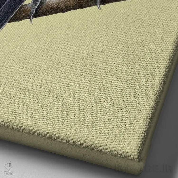 تابلو دکوراتیو "دارکوب طلایی" اثر میخائیل ودرنیکوف - نمای نزدیک بافت بوم