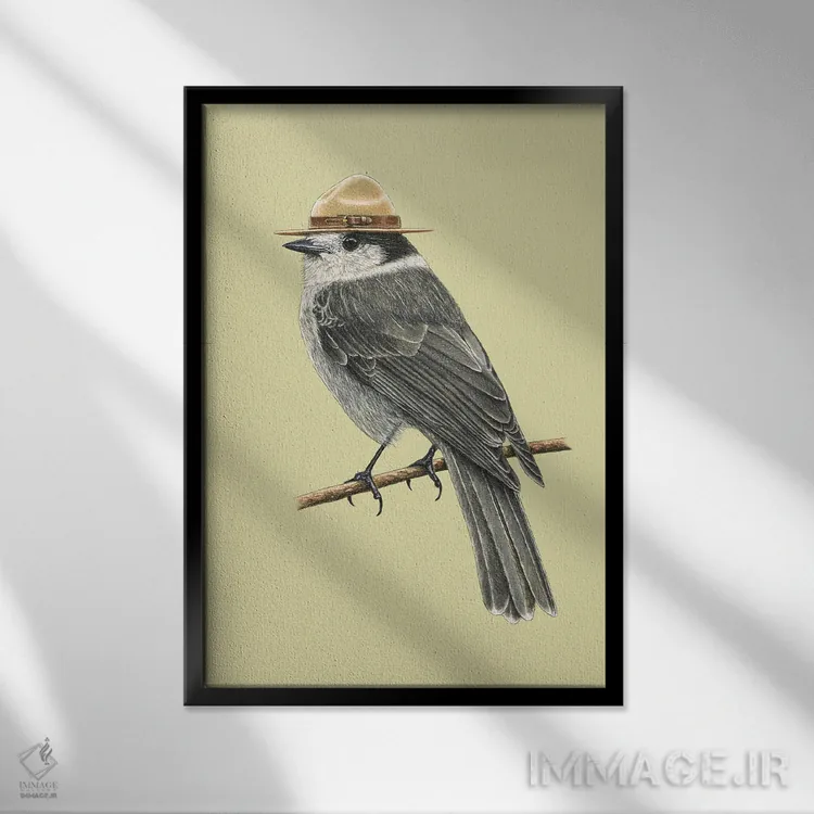 تابلو دکوراتیو "مرغ جنگلی کانادایی" اثر میخائیل ودرنیکوف - نمای قابدار مشکی