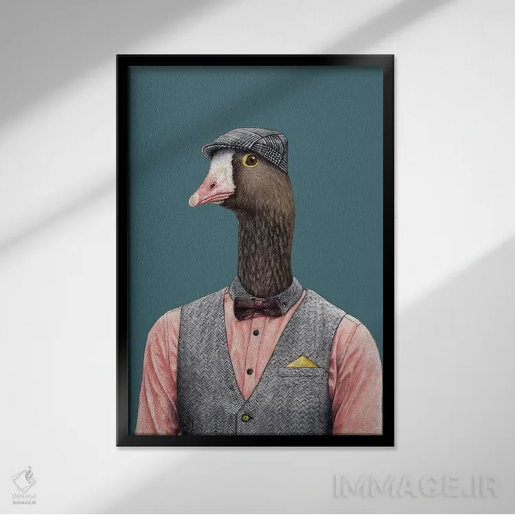 تابلو دکوراتیو "غاز کوچک پیشانی سفید" اثر میخائیل ودرنیکوف - نمای قابدار مشکی