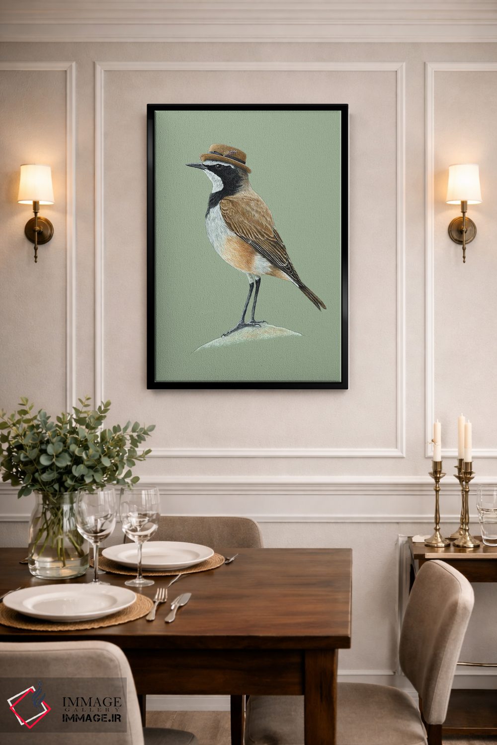 تابلو دکوراتیو "سینه سر سفیدکلاه دار" اثر میخائیل ودرنیکوف - D1B