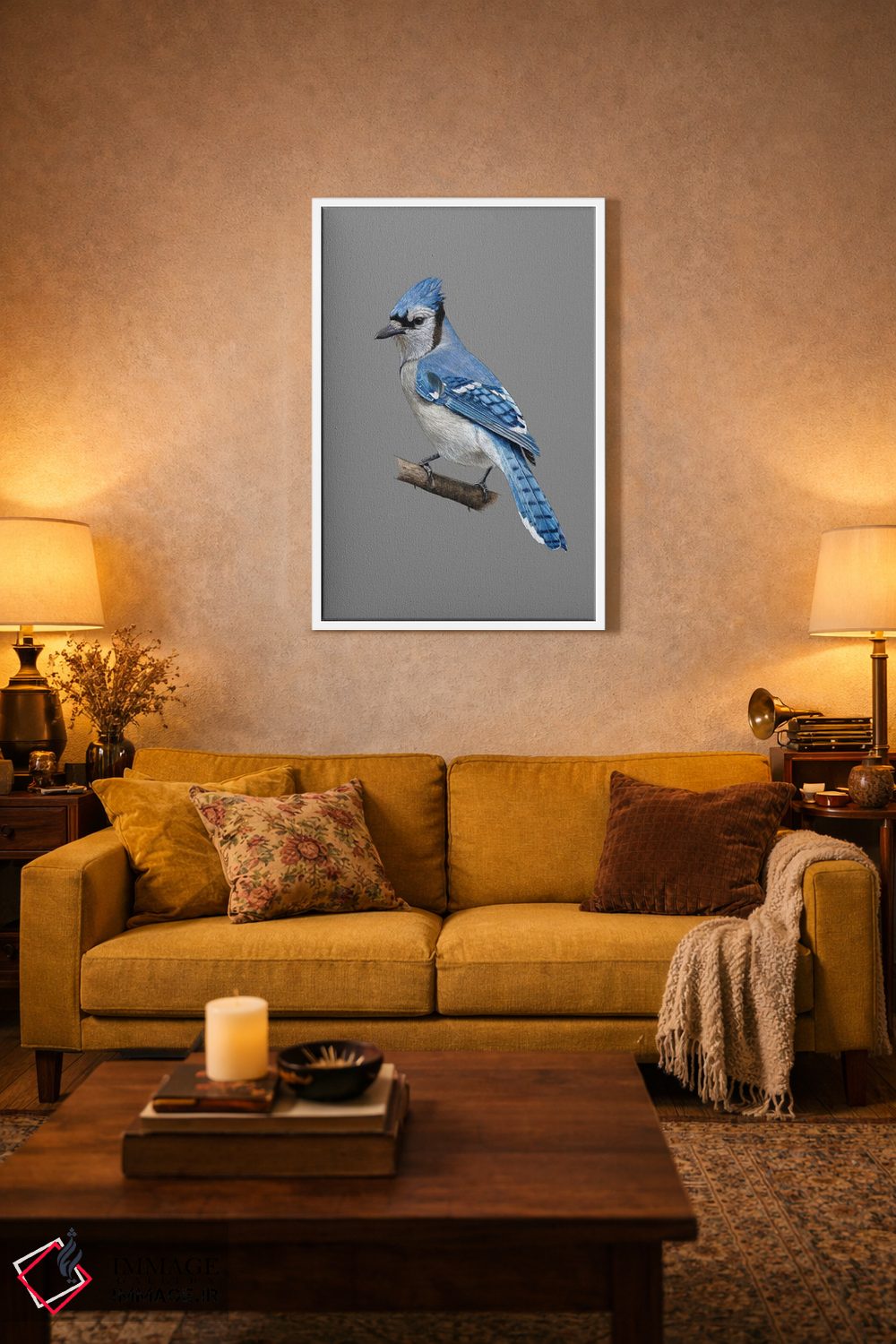 تابلو دکوراتیو "مرغ زنگی آبی" اثر میخائیل ودرنیکوف - D3W