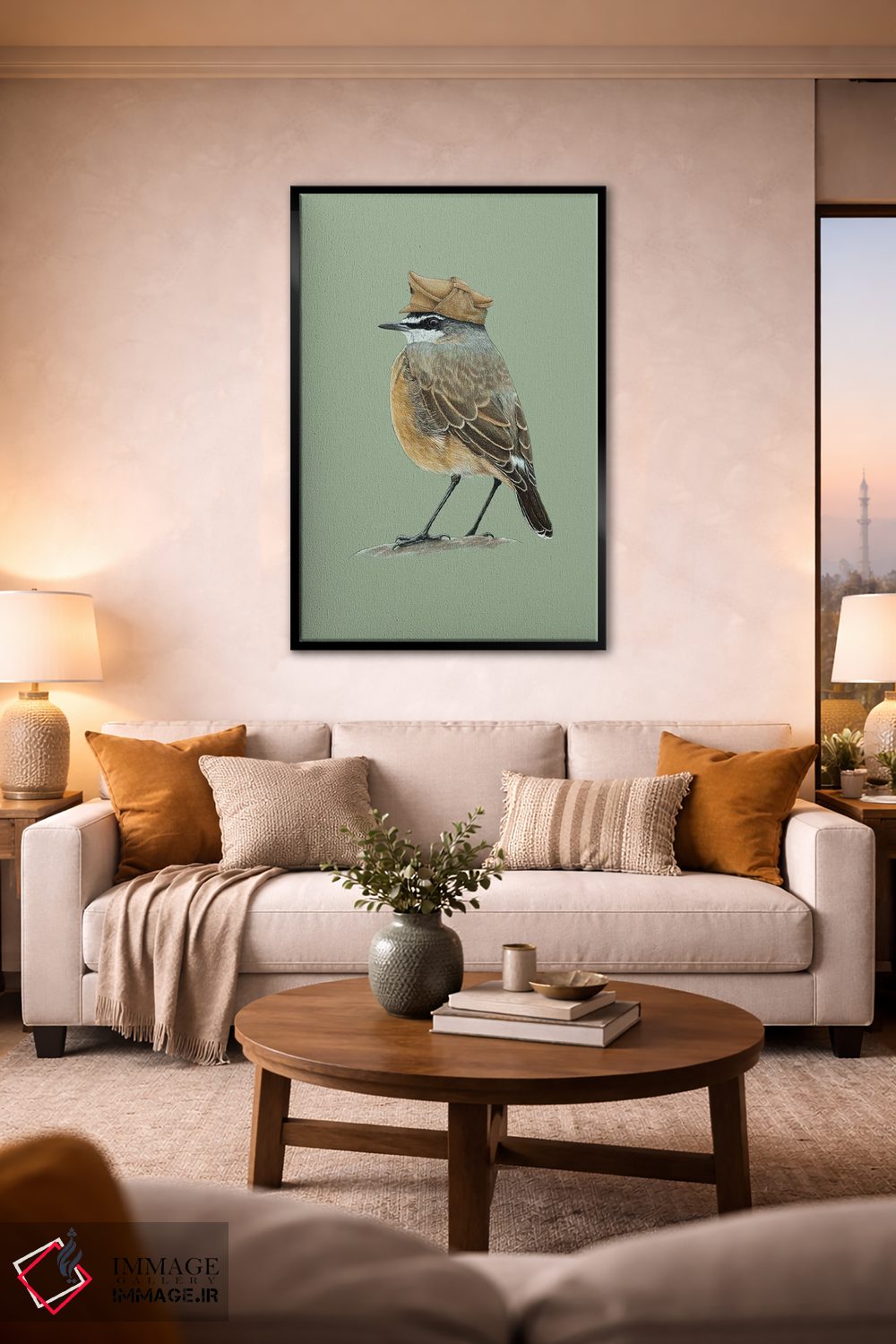 تابلو دکوراتیو "سینه زرشکی گوشتی رنگ" اثر میخائیل ودرنیکوف - D2B