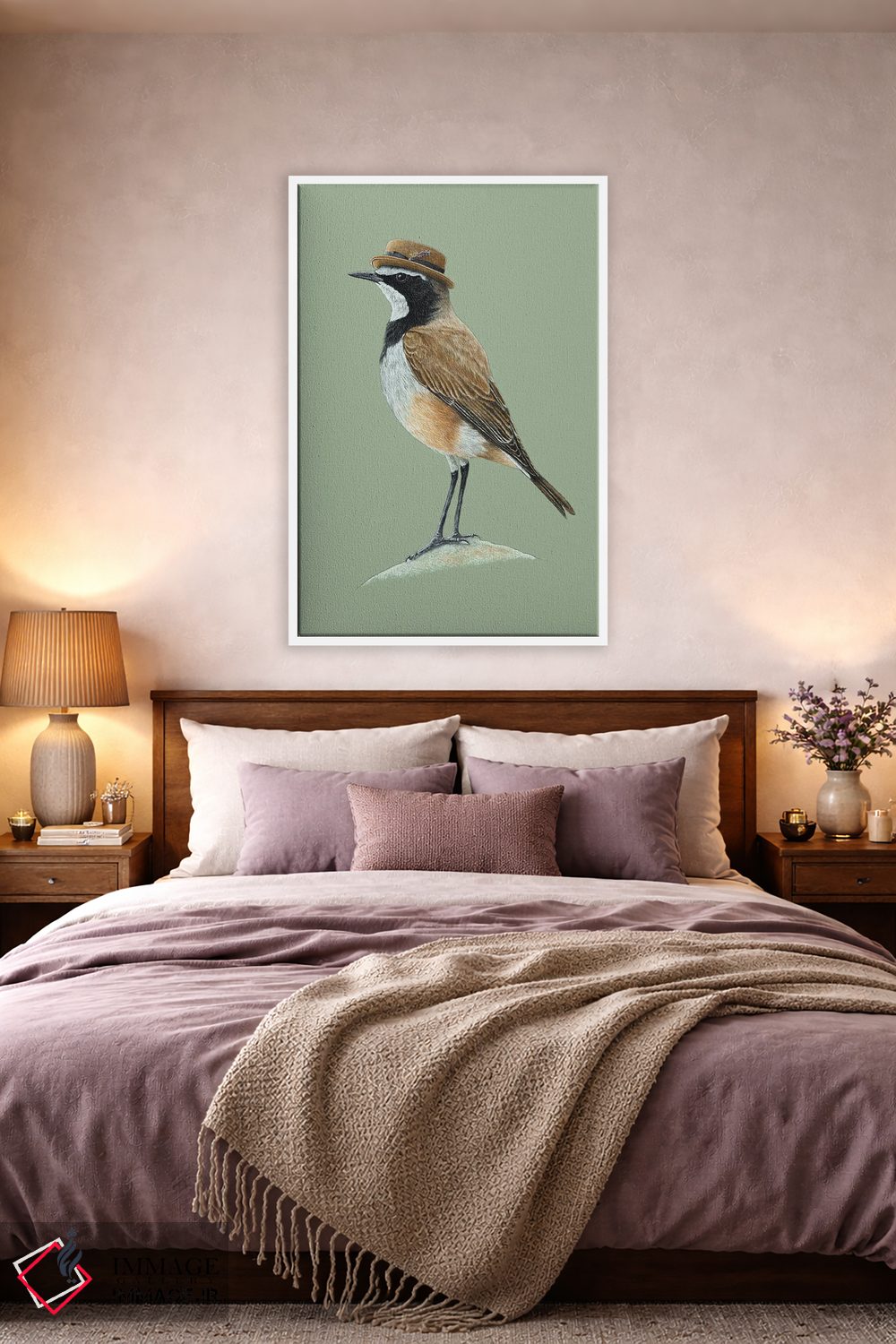 تابلو دکوراتیو "سینه سر سفیدکلاه دار" اثر میخائیل ودرنیکوف - D3W