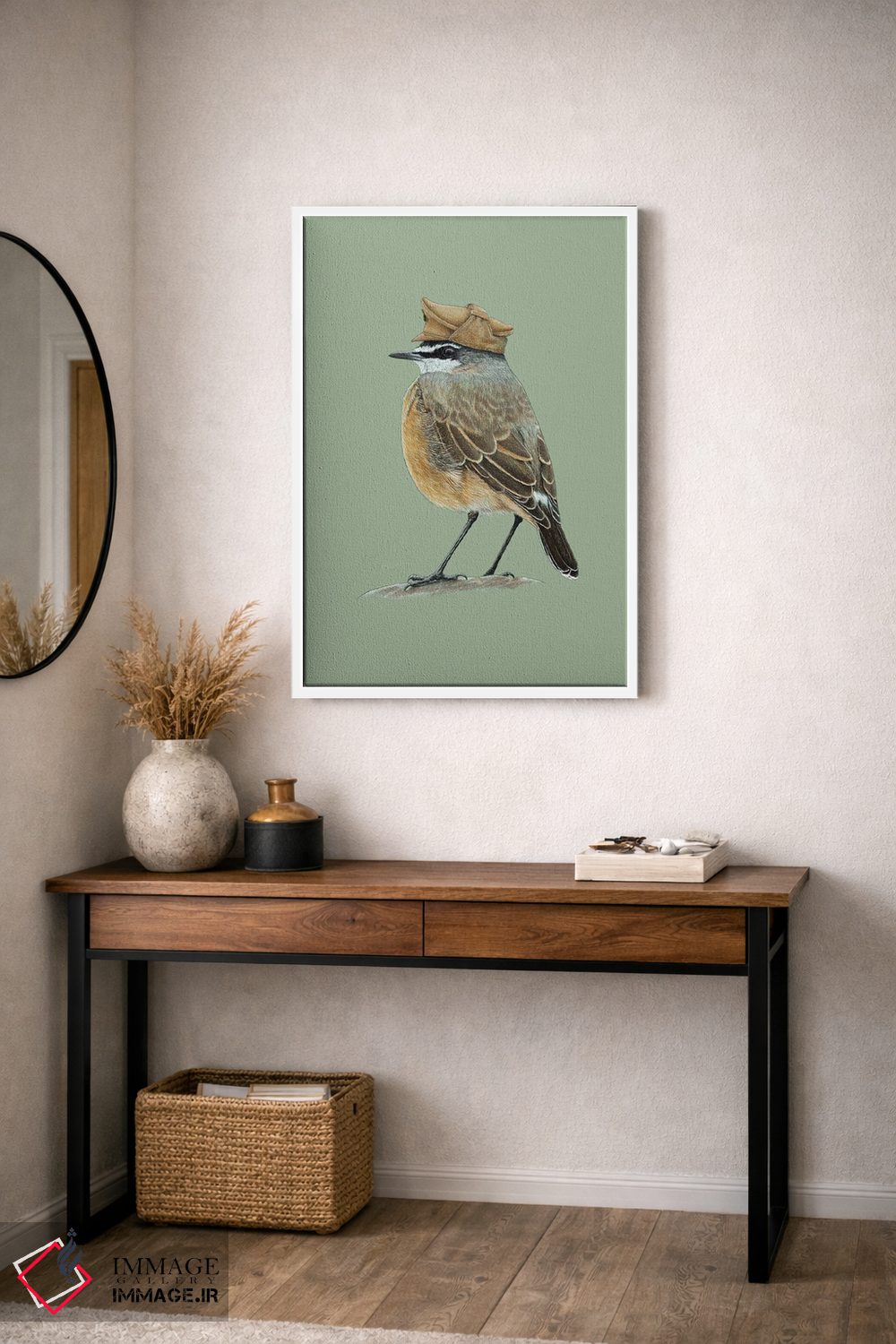 تابلو دکوراتیو "سینه زرشکی گوشتی رنگ" اثر میخائیل ودرنیکوف - D3W