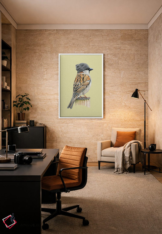 تابلو دکوراتیو گنجشک درختی ۲ اثر میخائیل ودرنیکوف - D5W