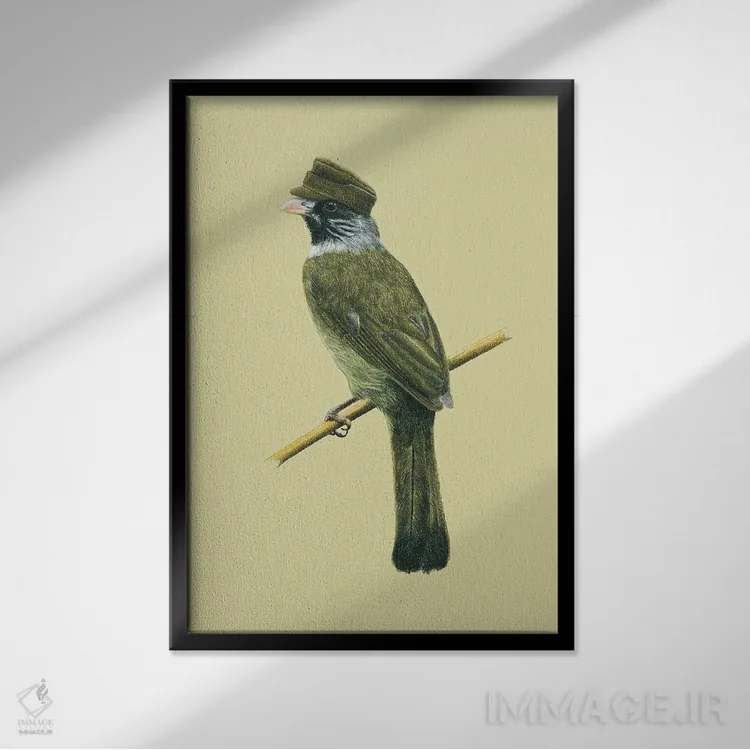 تابلو دکوراتیو "ساسک یقه دار" اثر میخائیل ودرنیکوف - نمای قابدار مشکی