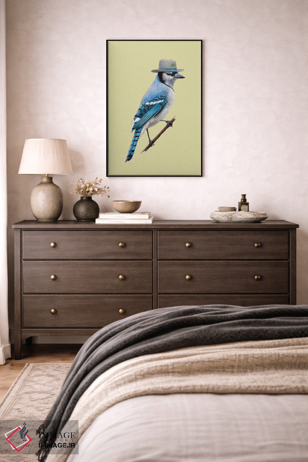 تابلو دکوراتیو "مرغ زنگی آبی ۲" اثر میخائیل ودرنیکوف - D4B