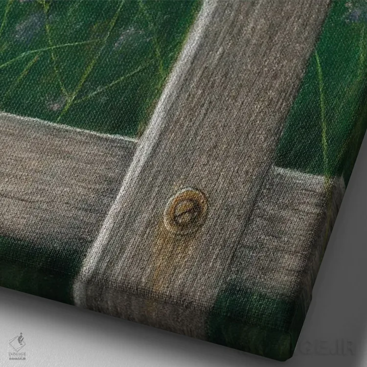 تابلو دکوراتیو "دارکوب نوک کلفت" اثر میخائیل ودرنیکوف - نمای نزدیک بافت بوم