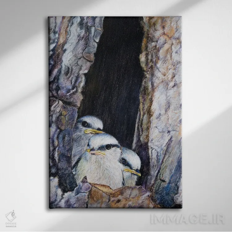 تابلو دکوراتیو "سهره آبی" اثر میخائیل ودرنیکوف - نمای روبهرو روی دیوار