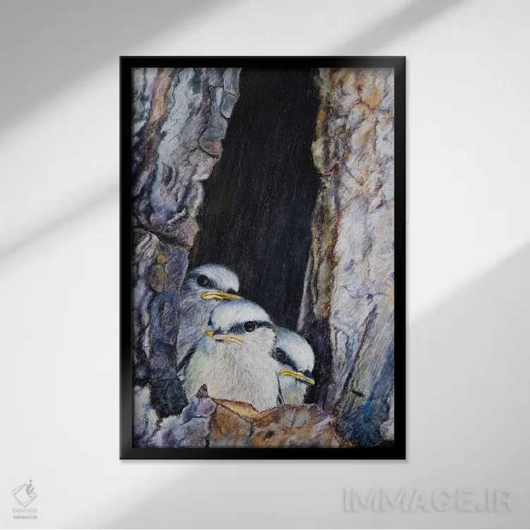 تابلو دکوراتیو "سهره آبی" اثر میخائیل ودرنیکوف - نمای قابدار مشکی