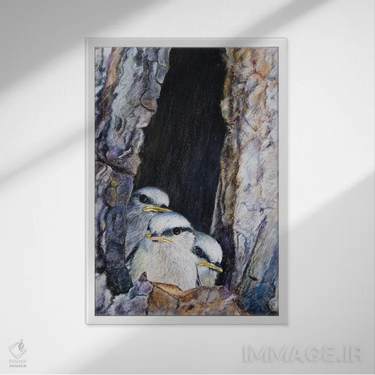 تابلو دکوراتیو "سهره آبی" اثر میخائیل ودرنیکوف - نمای قابدار سفید