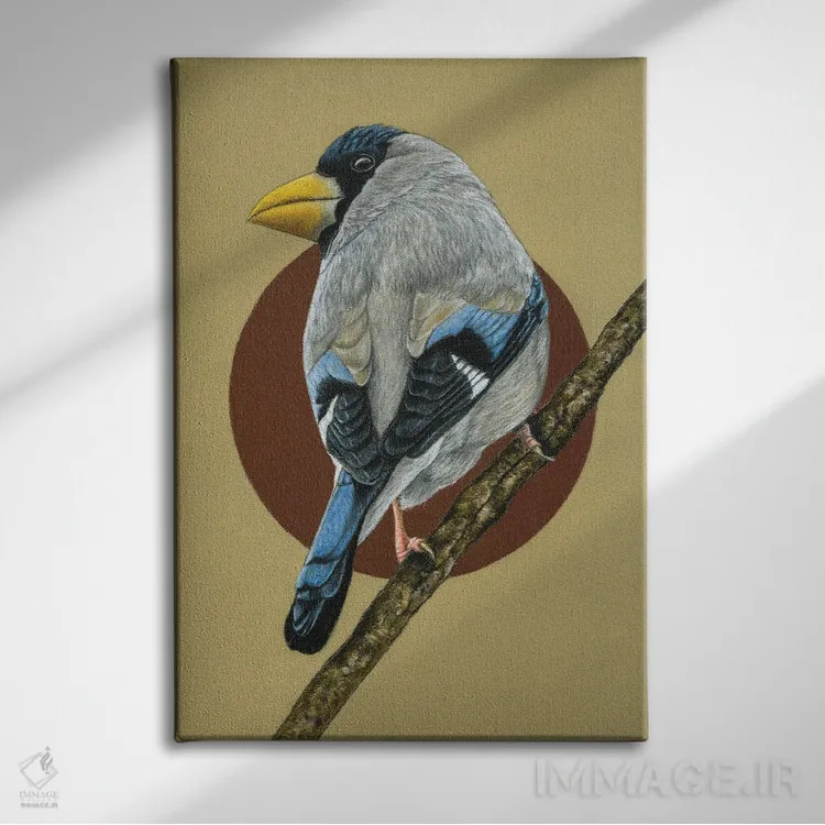 تابلو دکوراتیو "دارکوب ژاپنی" اثر میخائیل ودرنیکوف - نمای روبهرو روی دیوار