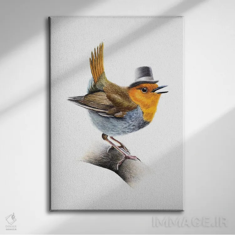 تابلو دکوراتیو "مرغ سهره ژاپنی" اثر میخائیل ودرنیکوف - نمای روبهرو روی دیوار