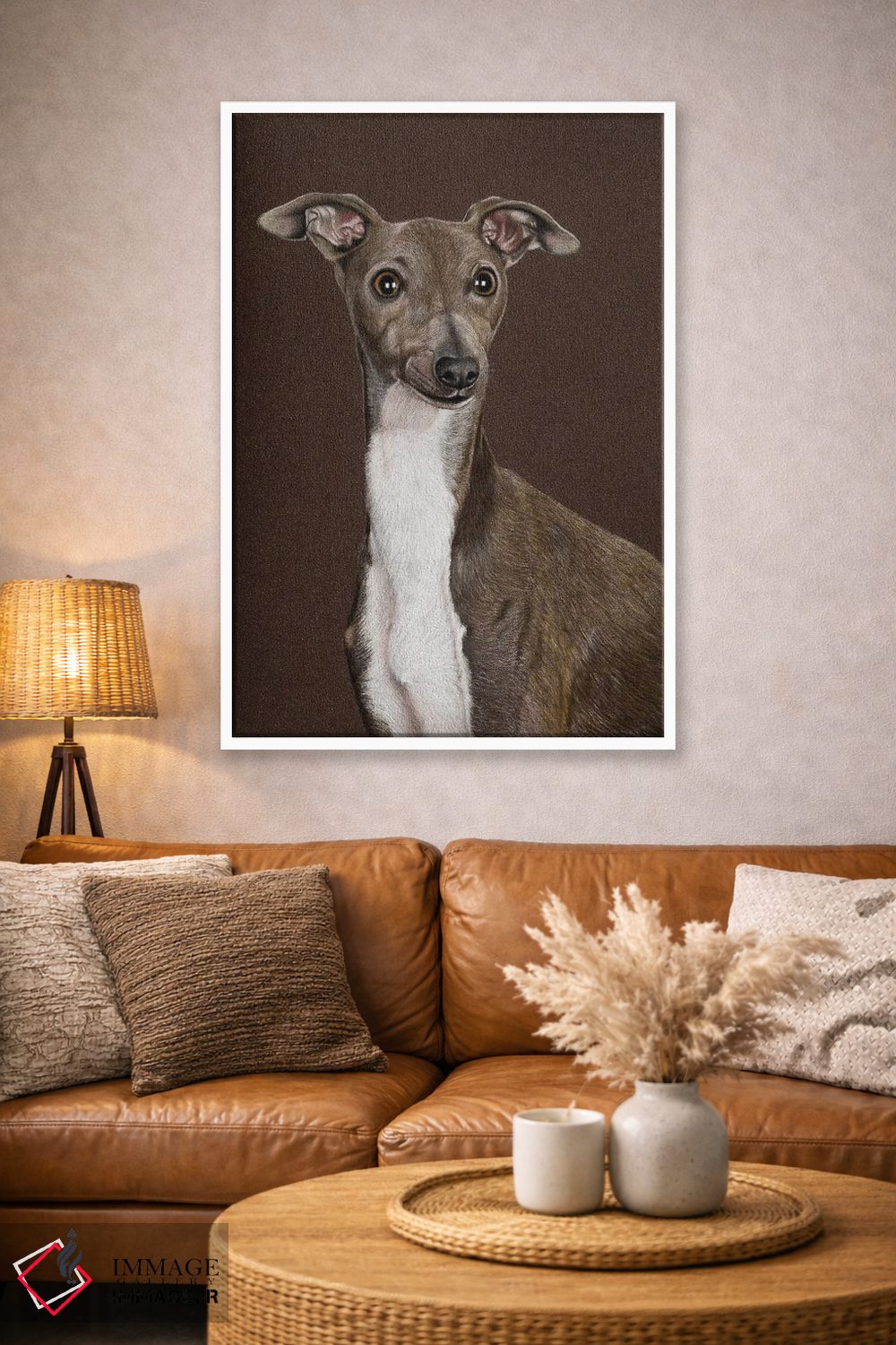 تابلو دکوراتیو "سگ تازی ایتالیایی" اثر میخائیل ودرنیکوف - D3W