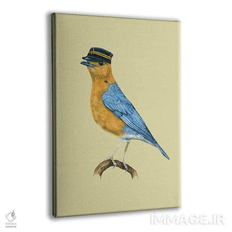 تابلو دکوراتیو "مرغ هدهد نارنجی سر" اثر میخائیل ودرنیکوف - نمای پرسپکتیو محصول