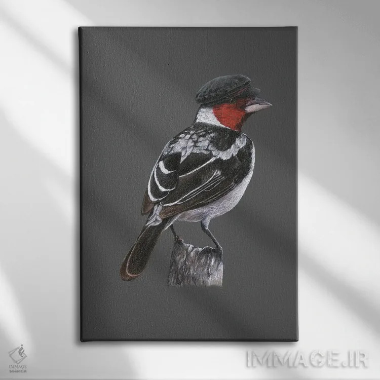 تابلو دکوراتیو "کارباورال با گردن قرمز" اثر میخائیل ودرنیکوف - نمای روبهرو روی دیوار