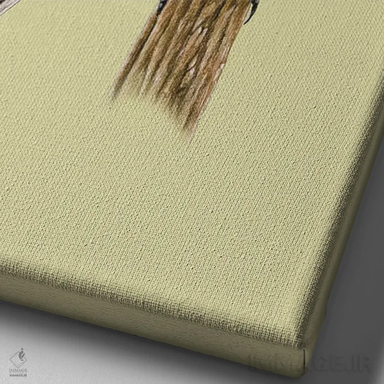 تابلو دکوراتیو "دارکوب کاج" اثر میخائیل ودرنیکوف - نمای نزدیک بافت بوم