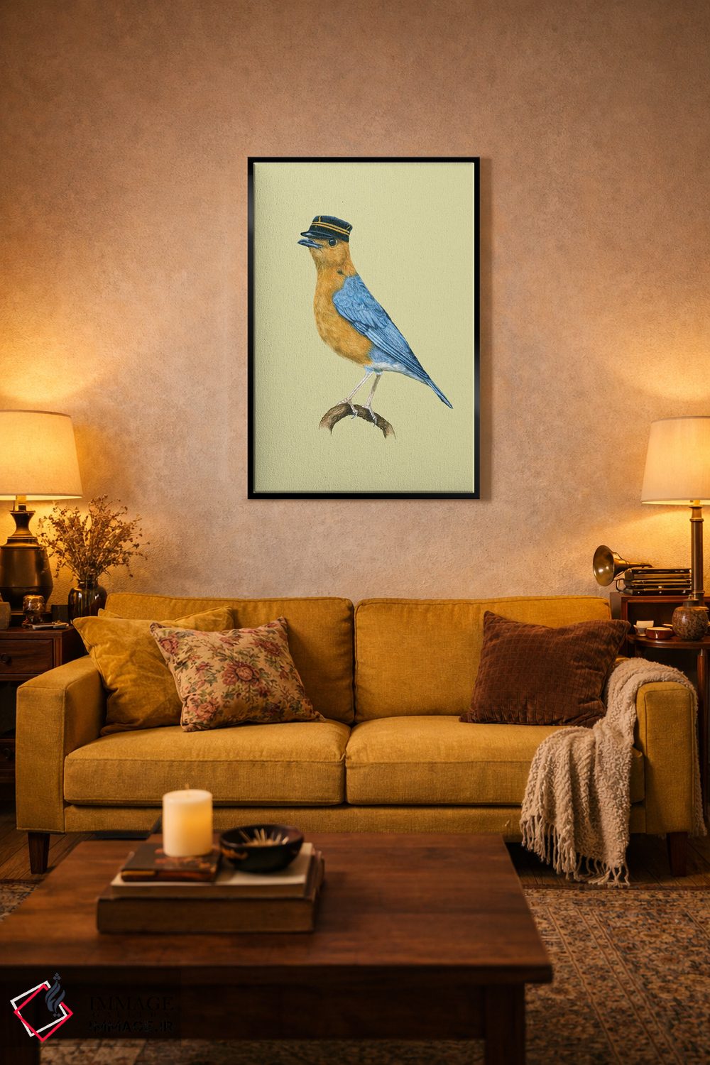 تابلو دکوراتیو "مرغ هدهد نارنجی سر" اثر میخائیل ودرنیکوف - D4B