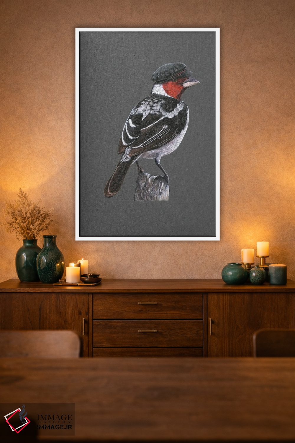 تابلو دکوراتیو "کارباورال با گردن قرمز" اثر میخائیل ودرنیکوف - D1W