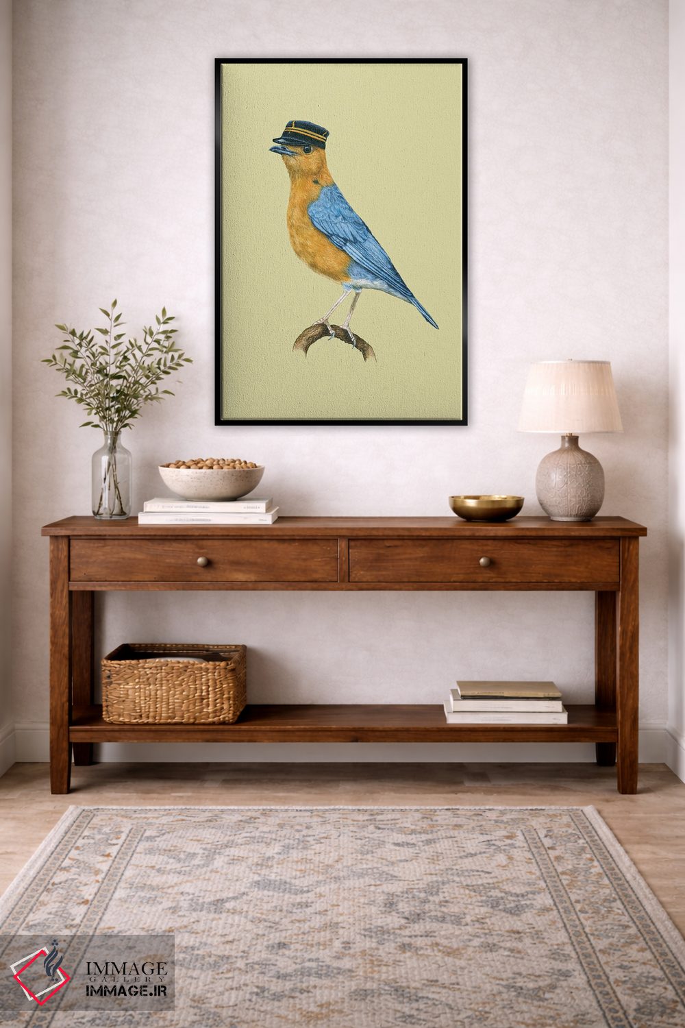 تابلو دکوراتیو "مرغ هدهد نارنجی سر" اثر میخائیل ودرنیکوف - D5B