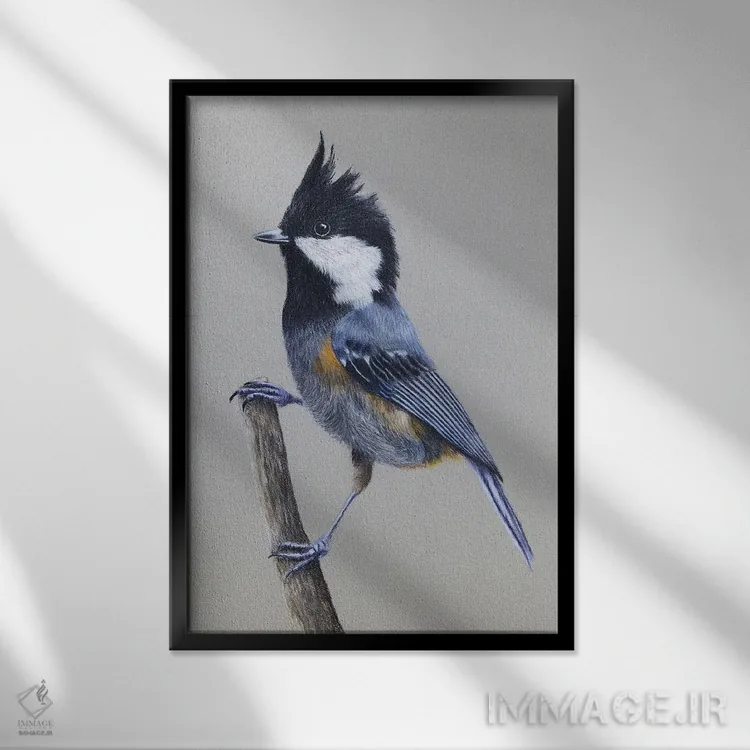 تابلو دکوراتیو "سهره با بال خال دار" اثر میخائیل ودرنیکوف - نمای قابدار مشکی