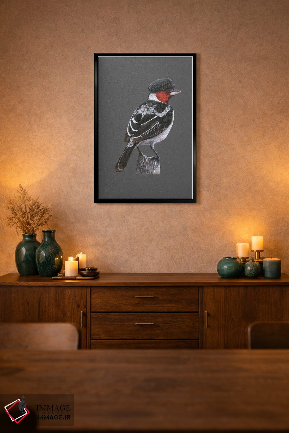 تابلو دکوراتیو "کارباورال با گردن قرمز" اثر میخائیل ودرنیکوف - D2B