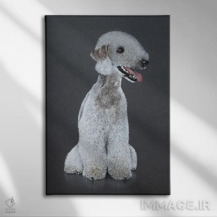 تابلو دکوراتیو "سگ تریر بیدلینگتون" اثر میخائیل ودرنیکوف - نمای روبهرو روی دیوار