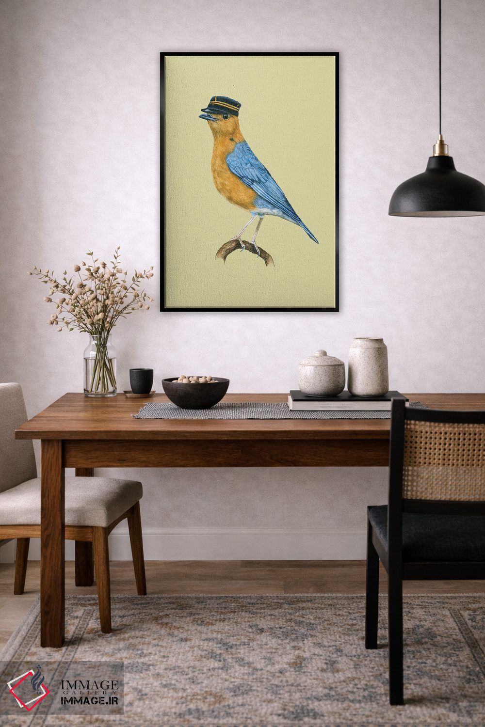 تابلو دکوراتیو "مرغ هدهد نارنجی سر" اثر میخائیل ودرنیکوف - D6B