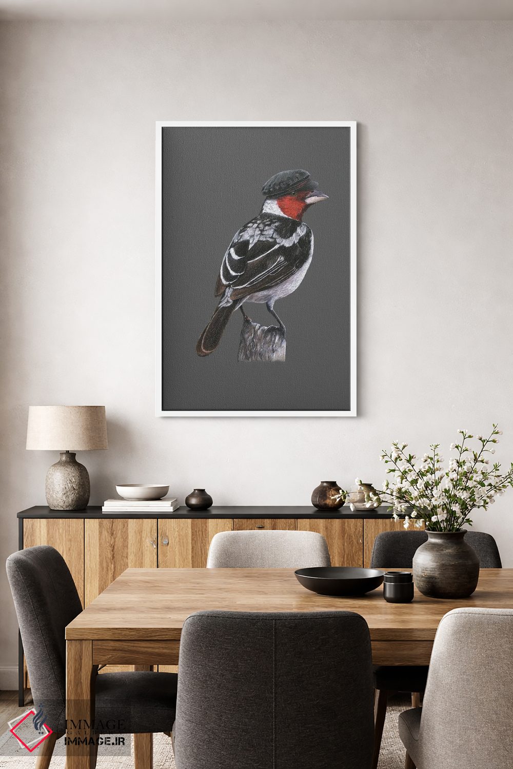 تابلو دکوراتیو "کارباورال با گردن قرمز" اثر میخائیل ودرنیکوف - D4W