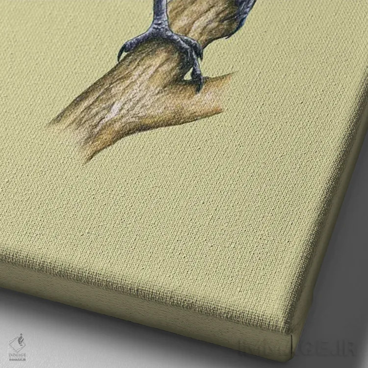 تابلو دکوراتیو "مرغ ستاره ای بی نظیر" اثر میخائیل ودرنیکوف - نمای نزدیک بافت بوم