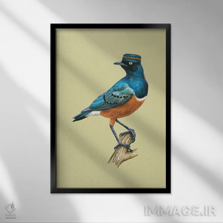 تابلو دکوراتیو "مرغ ستاره ای بی نظیر" اثر میخائیل ودرنیکوف - نمای قابدار مشکی