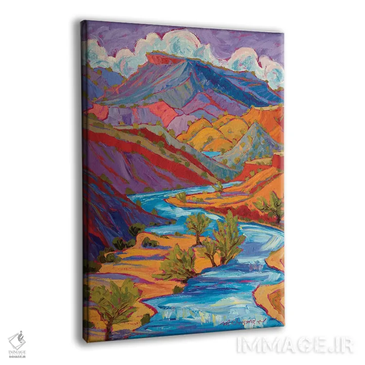 تابلو دکوراتیو آسمان های تابستانی بالای رودخانه های خروشان اثر میشل کریسمن - نمای پرسپکتیو محصول
