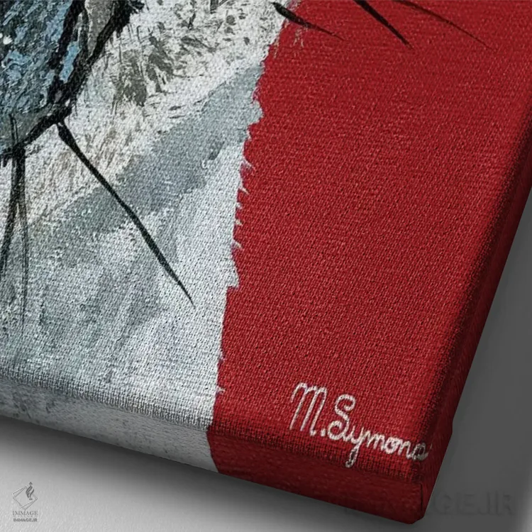 تابلو دکوراتیو پاگ آ بو اثر ملیسا سایمونز - نمای نزدیک بافت بوم