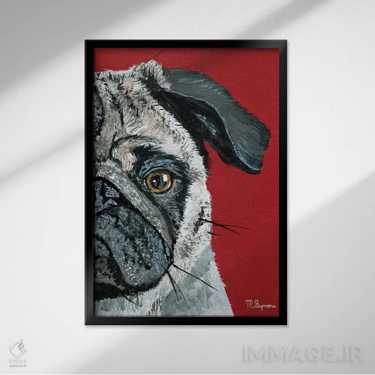 تابلو دکوراتیو پاگ آ بو اثر ملیسا سایمونز - نمای قابدار مشکی