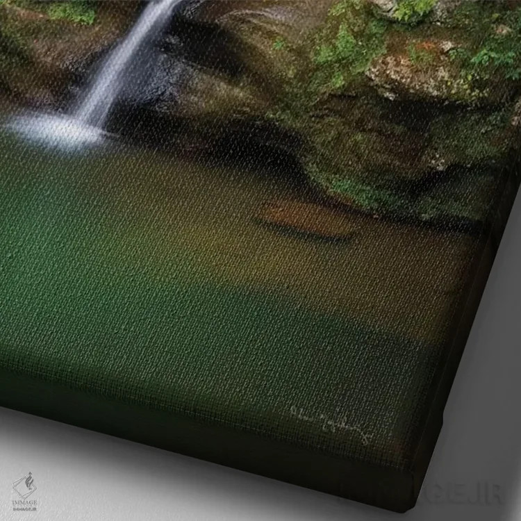 تابلو دکوراتیو آبشار بالایی غار مرد پیر اثر آلن ماچروویچ - نمای نزدیک بافت بوم
