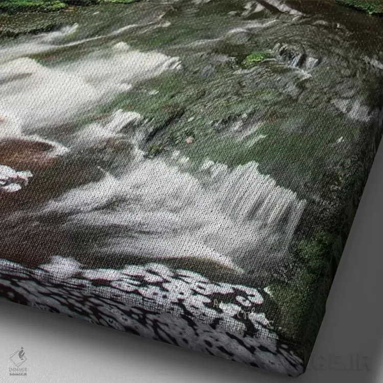 تابلو دکوراتیو آبشار الاکالا غربی ۱ اثر آلن ماچروویچ - نمای نزدیک بافت بوم