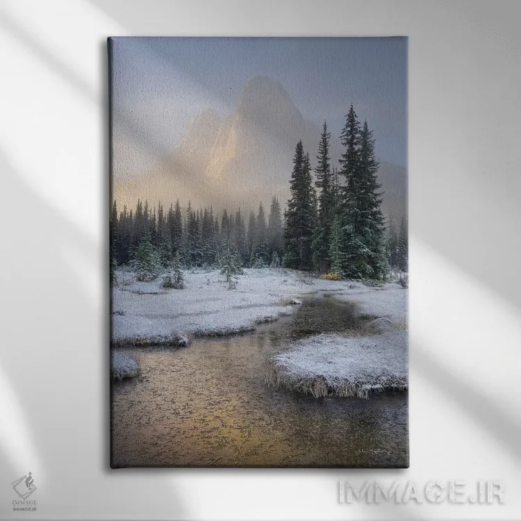 تابلو دکوراتیو کوه زنگ شمال کاسکیدز ۱ اثر آلن ماچروویچ - نمای روبهرو روی دیوار