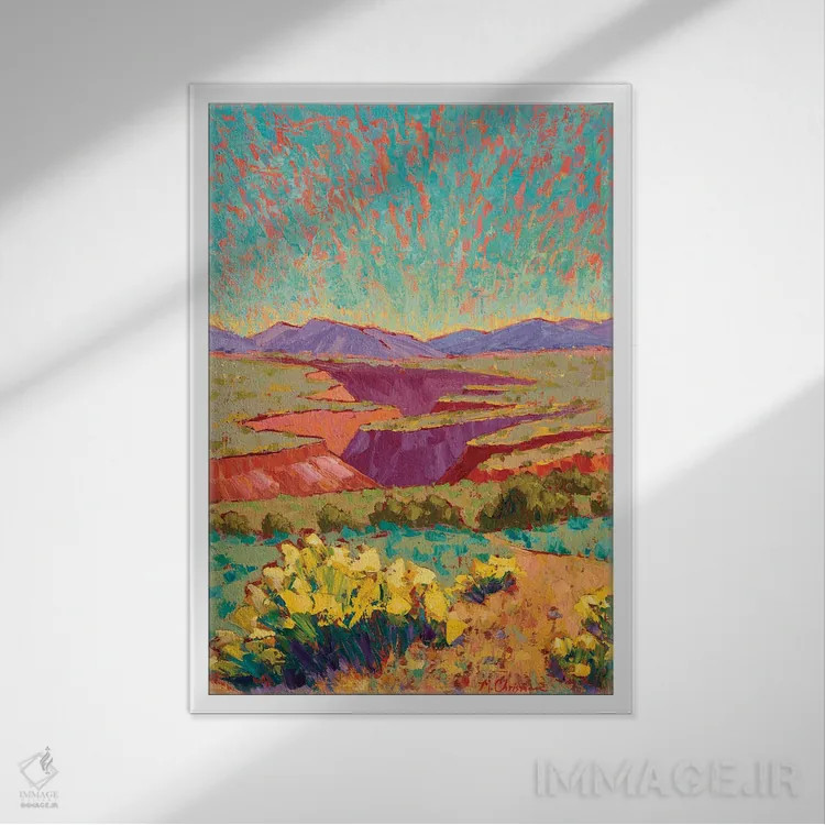 تابلو دکوراتیو شکوفایی کامل در تنگه تاوس اثر میشل کریسمن - نمای قابدار سفید