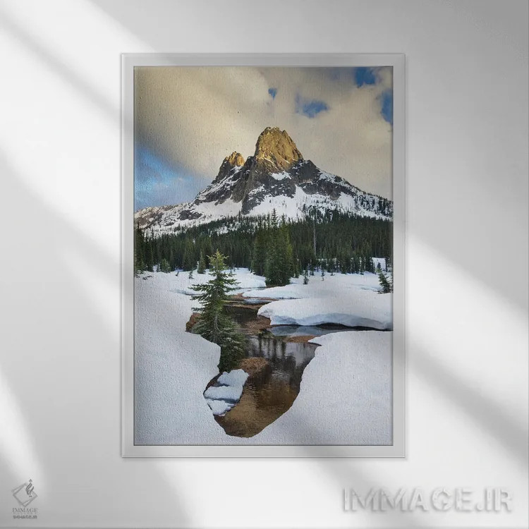 تابلو دکوراتیو آمریکا، ایالت واشنگتن. کوه زنگ آزادی، گذر واشنگتن، شمال کا… اثر آلن ماچروویچ - نمای قابدار سفید