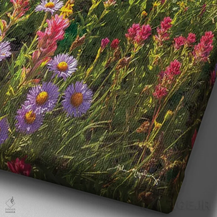 تابلو دکوراتیو گل های وحشی گذر بولدر اثر آلن ماچروویچ - نمای نزدیک بافت بوم